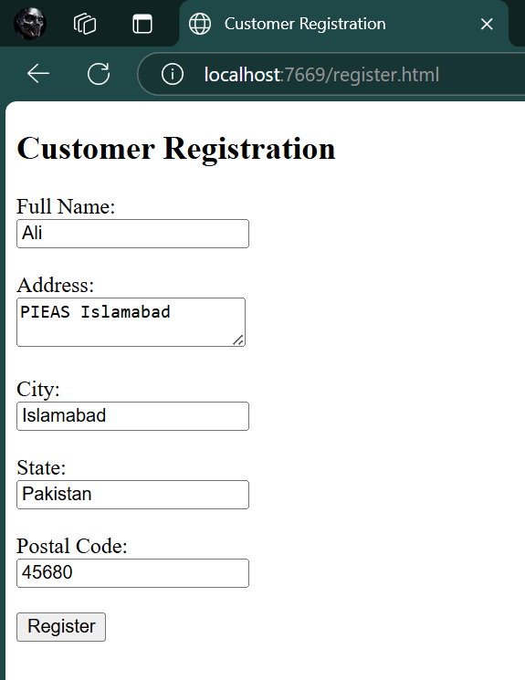 Output Screenshot 2